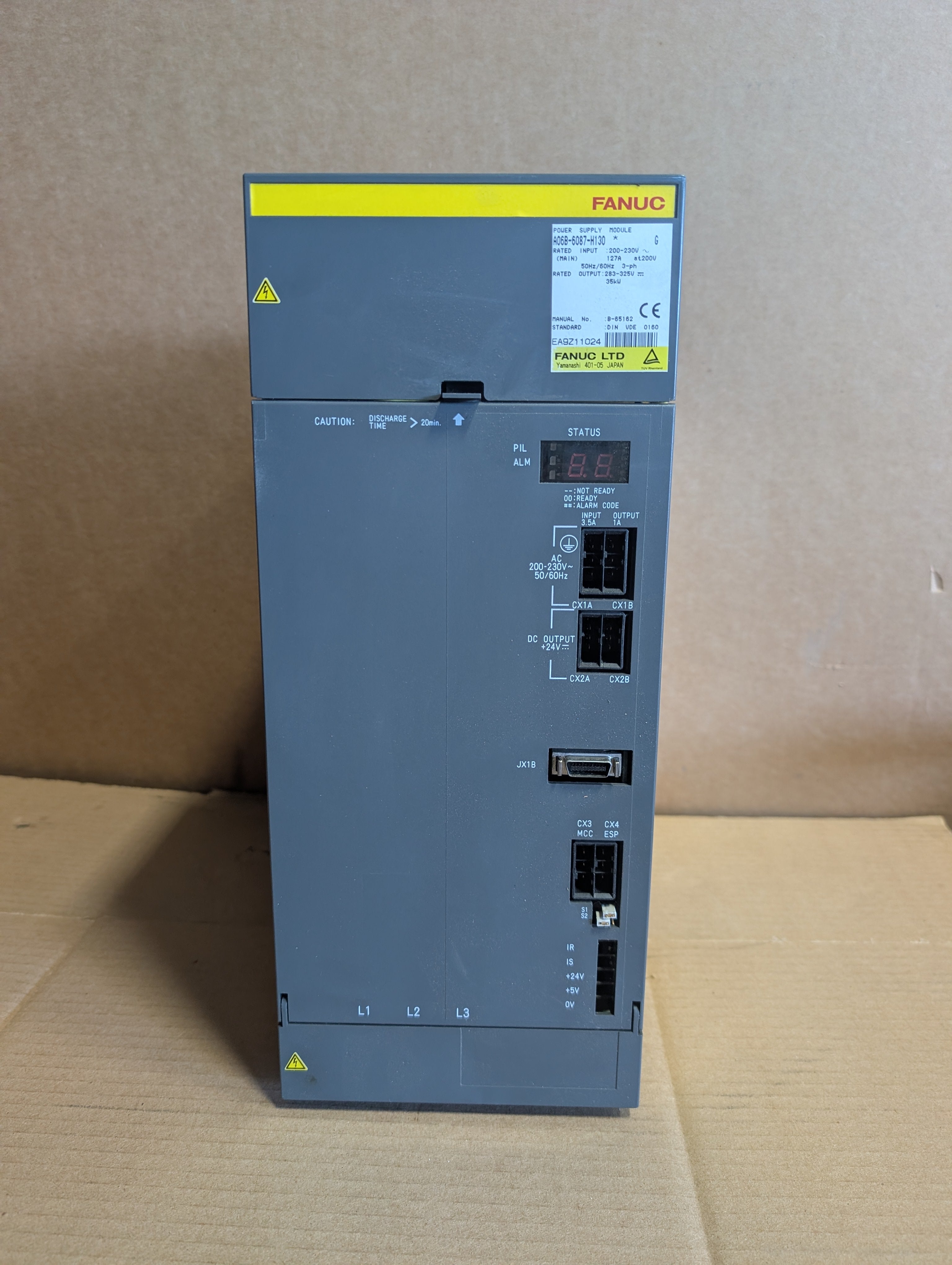 Fanuc A06B-6087-H130 G Power Supply Module 127A 200V In, 35kW Out Used