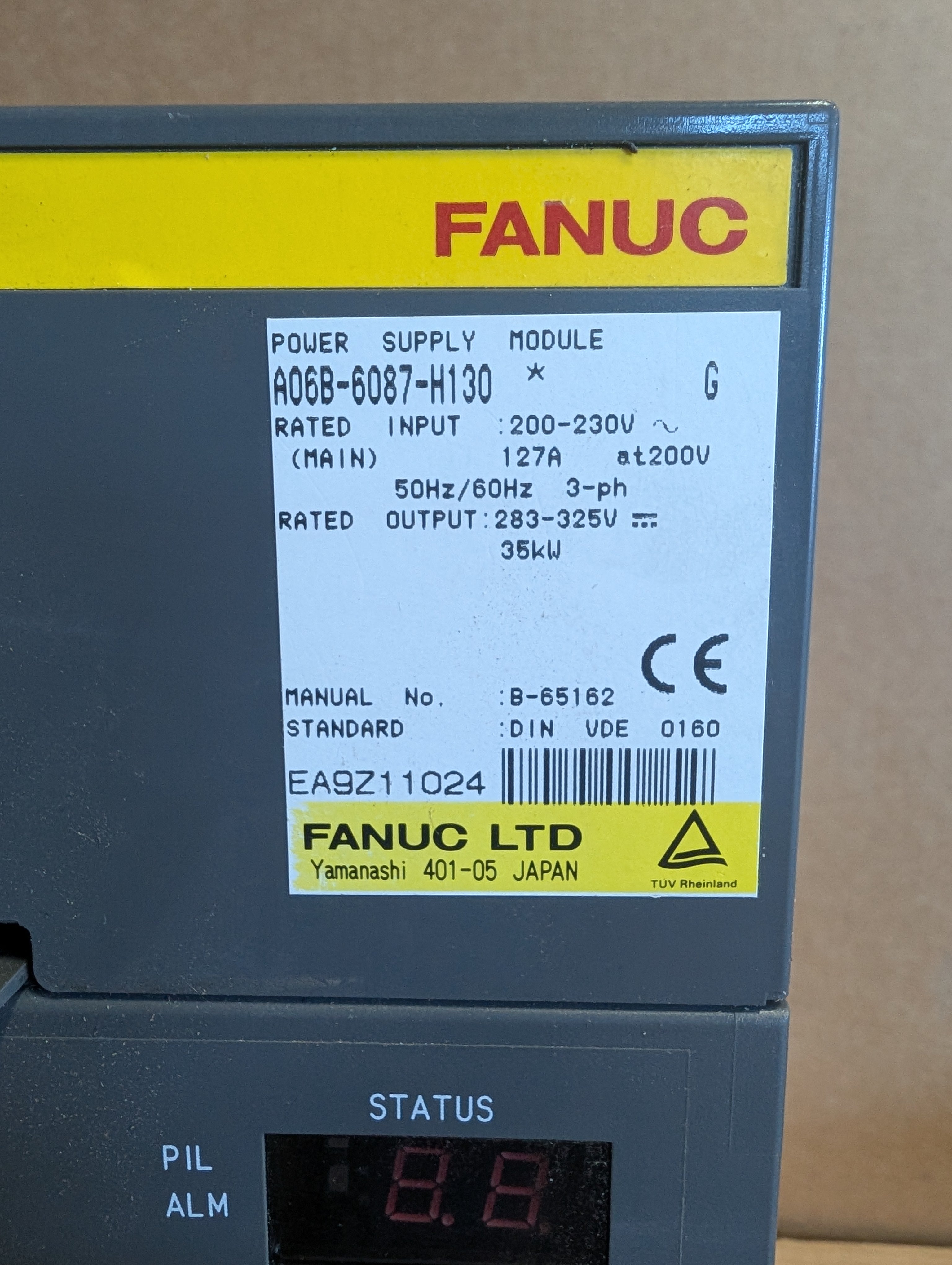 Fanuc A06B-6087-H130 G Power Supply Module 127A 200V In, 35kW Out Used