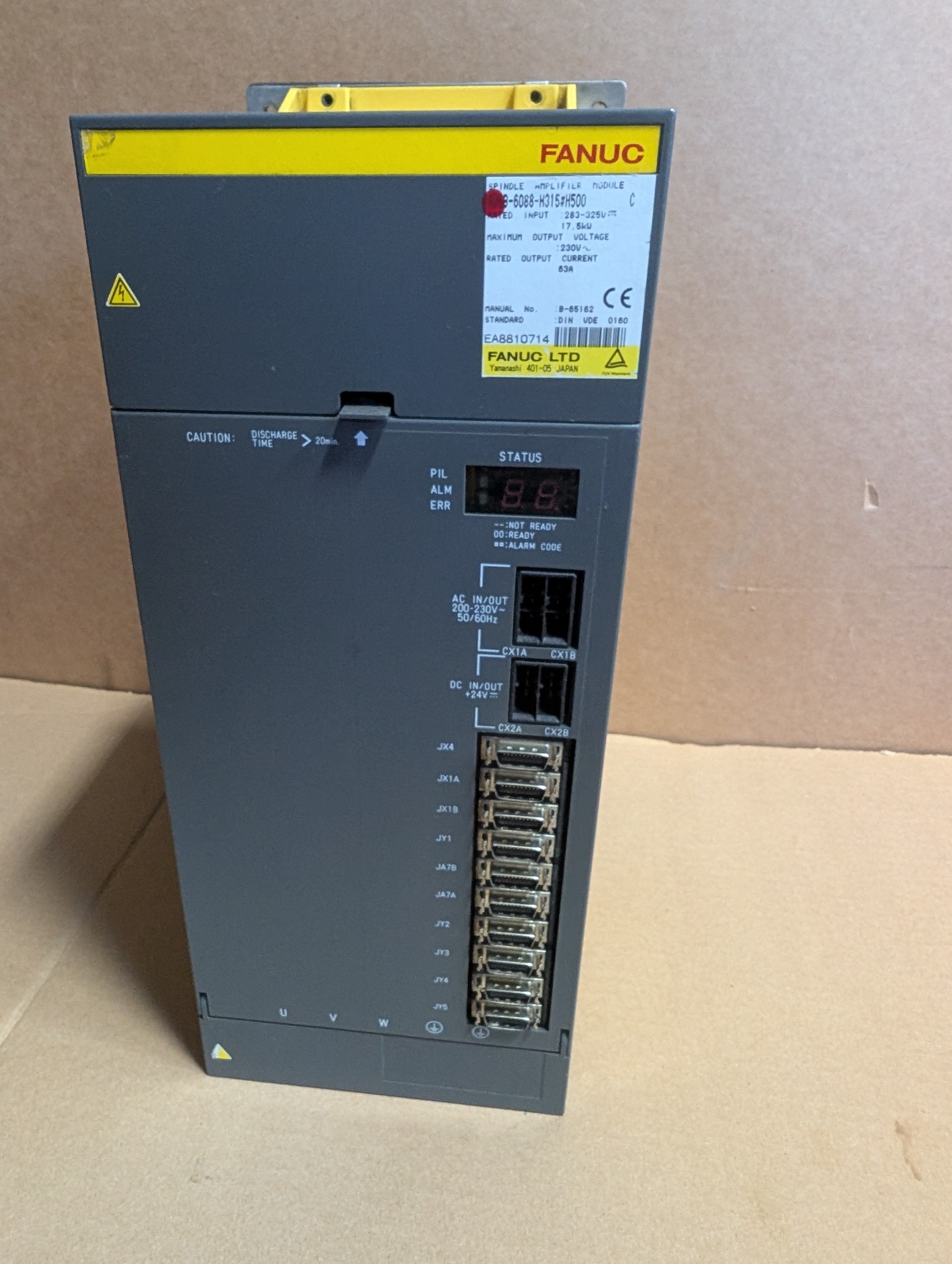 Fanuc A06B-6088-H315 C Spindle Amplifier 17.5 kW 230V In 63A 230V Out Used