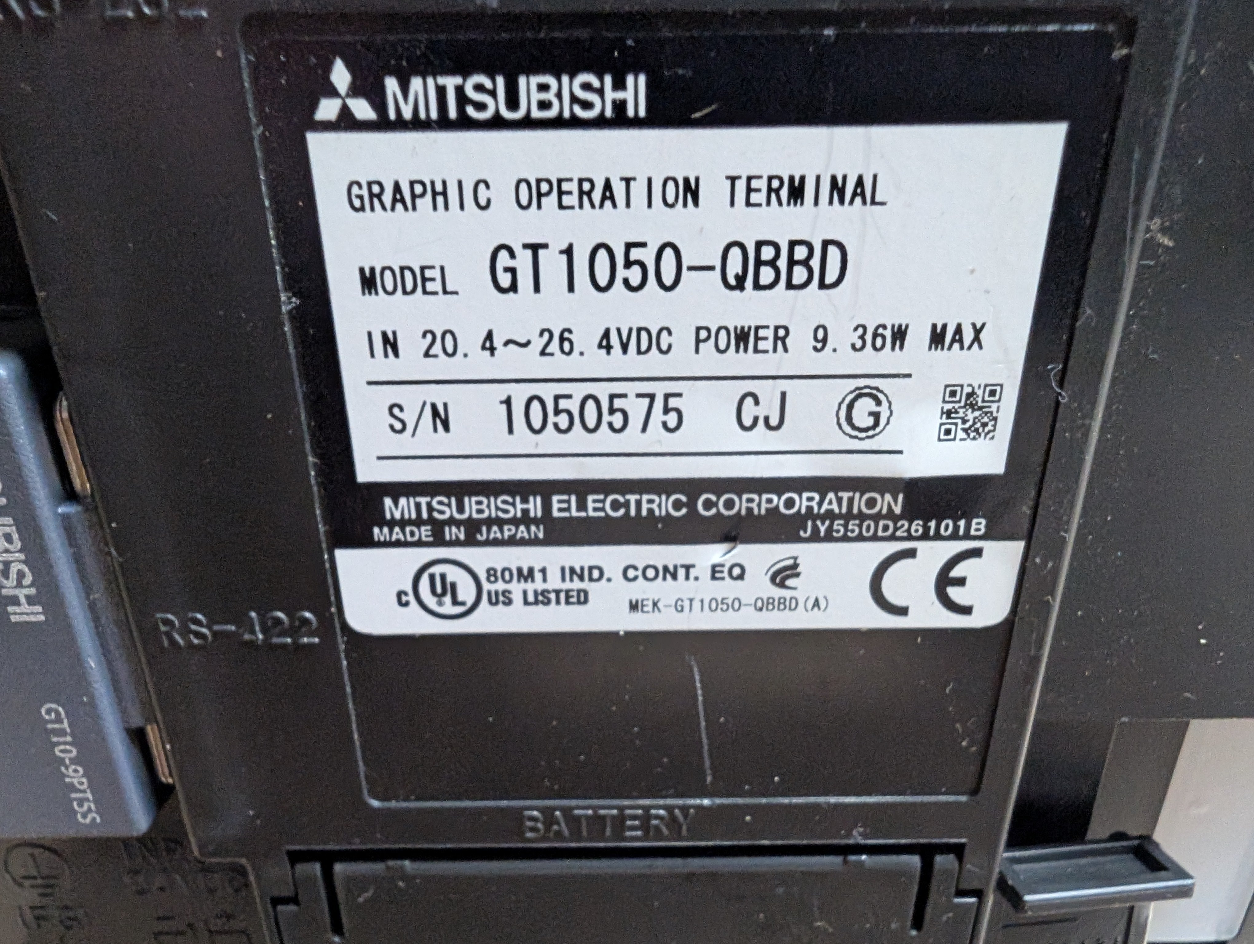 Mitsubishi GT1050-QBBD 5.7" Touch Screen Graphic Operation Terminal Panel Used