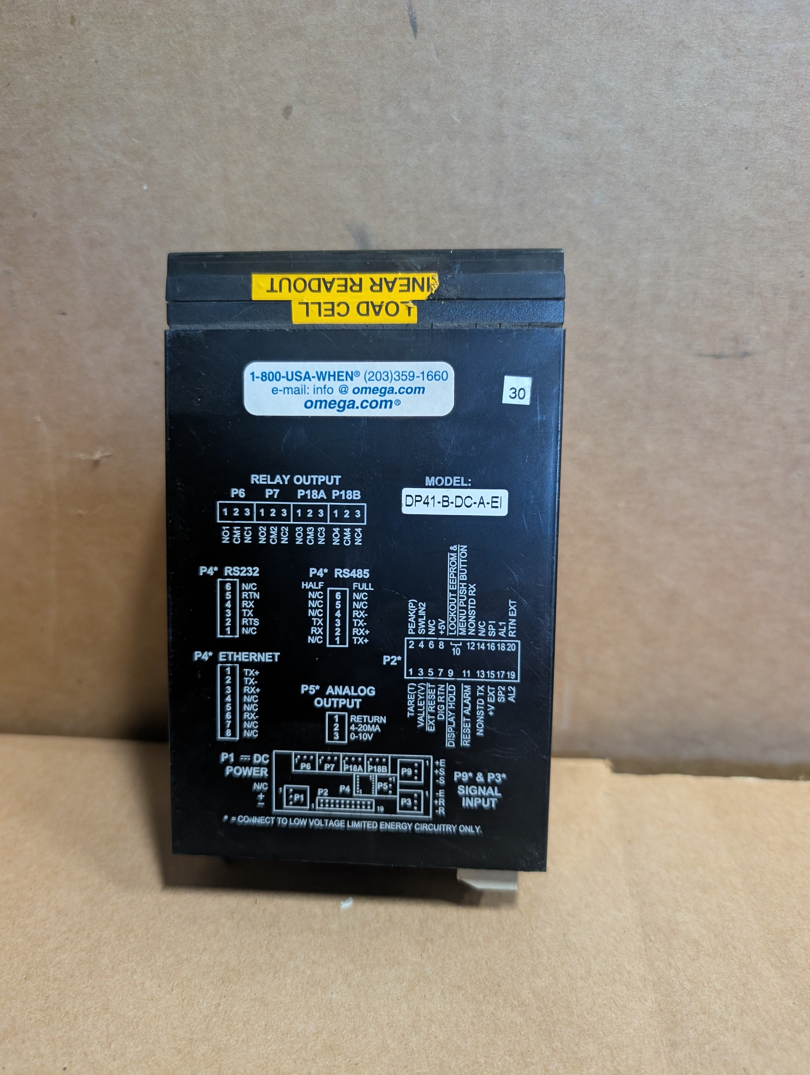 Omega DP41-B-DC-A-EI Ultra High-Performance 1/8 DIN Panel Meter