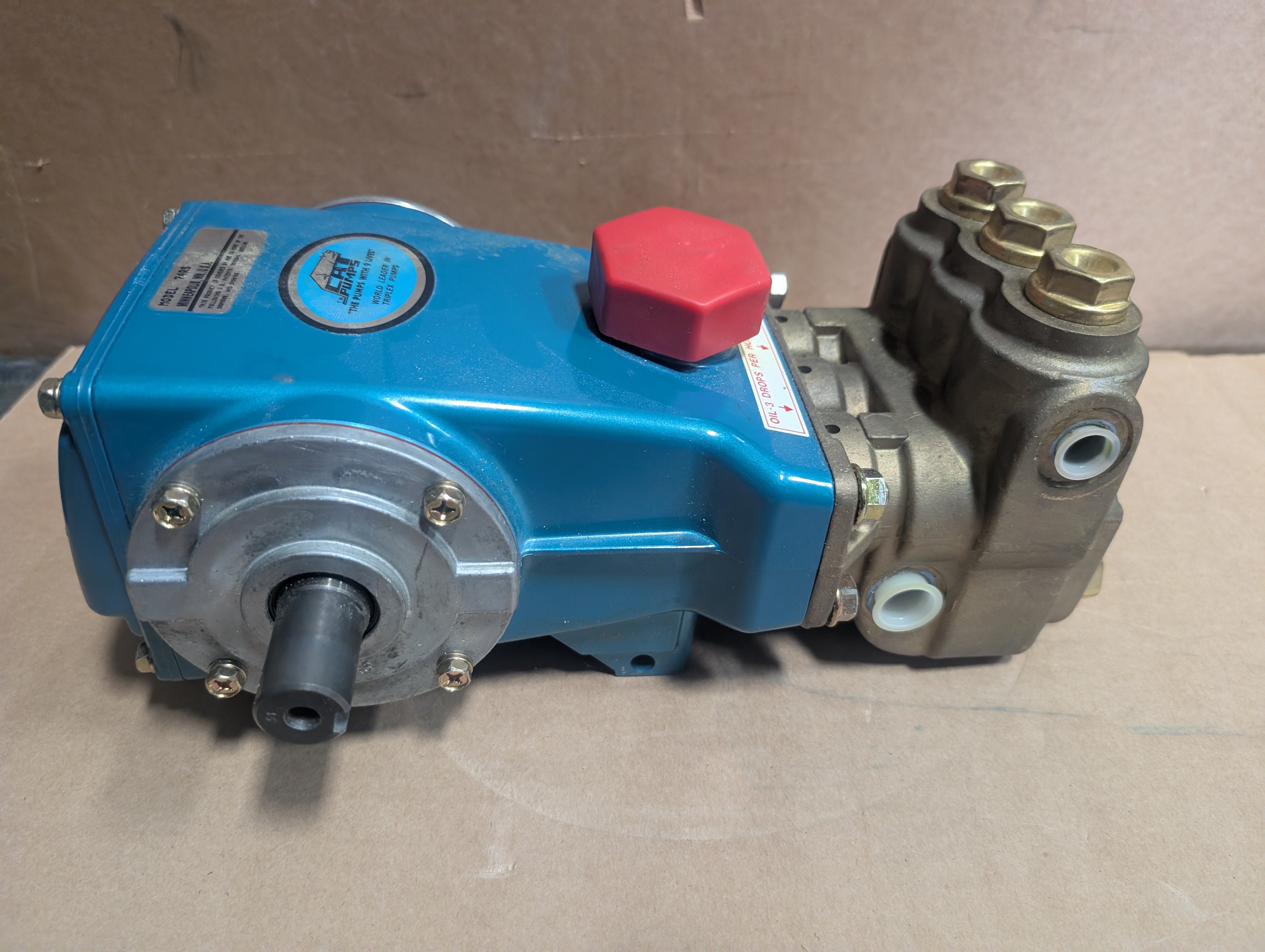 Cat Triplex 740 Series 74RS Positive Displacement Pump 2.9 GPM 5,000 psi Used