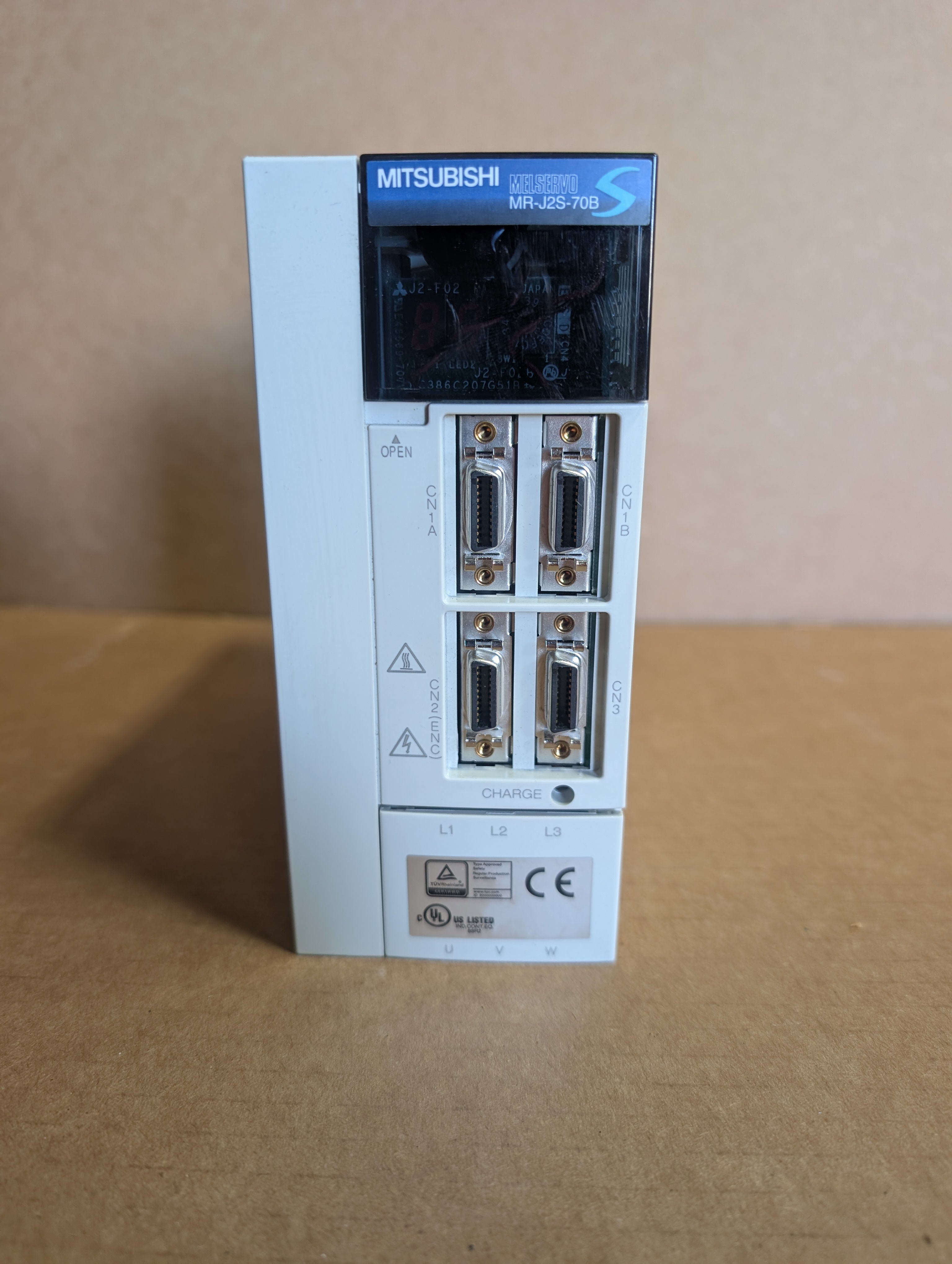 Mitsubishi MR-J2S-70B AC Servo Drive 750W Used (Plastic Cover Tabs Broken Taped On)