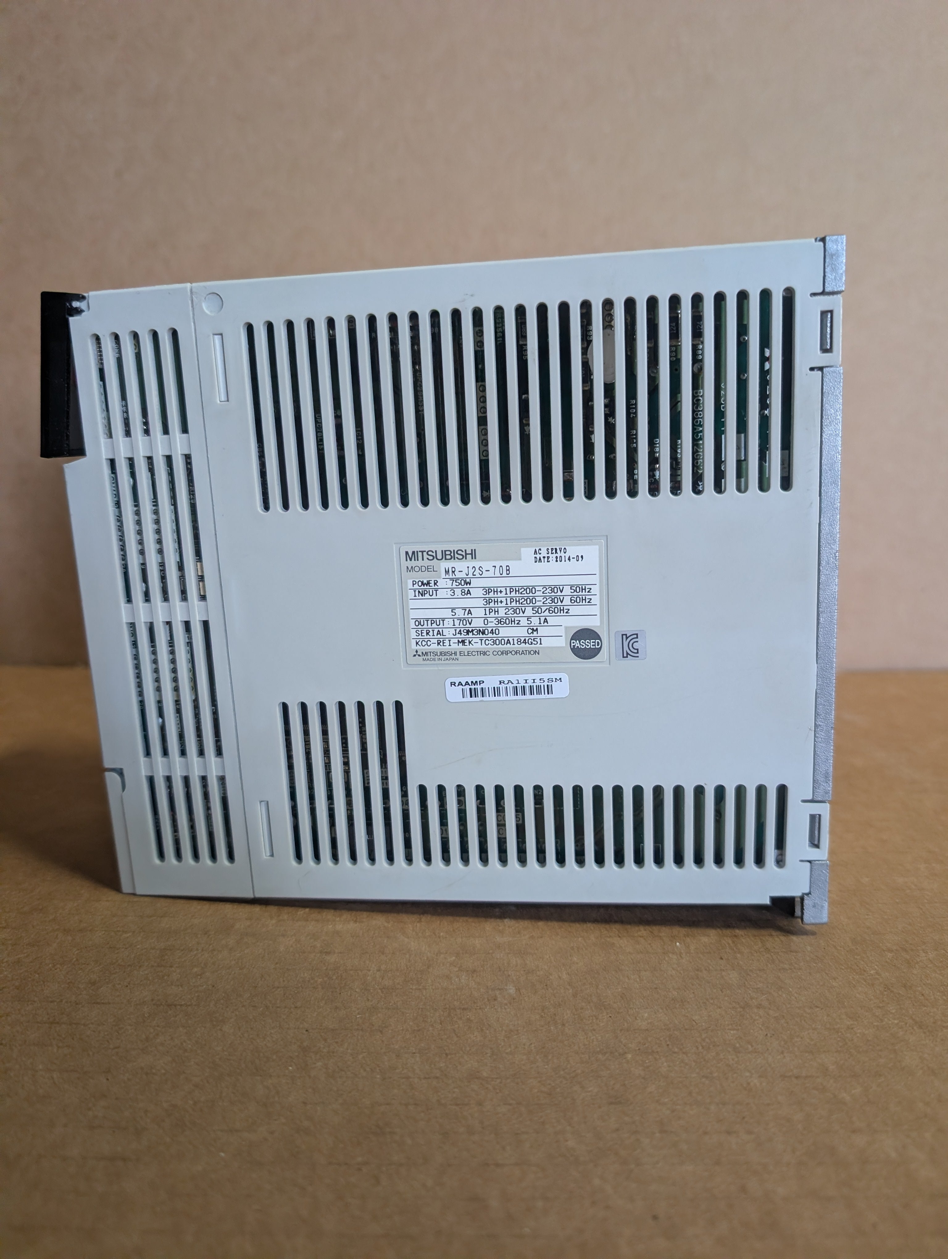 Mitsubishi MR-J2S-70B AC Servo Drive 750W Used (Plastic Cover Tabs Broken Taped On)