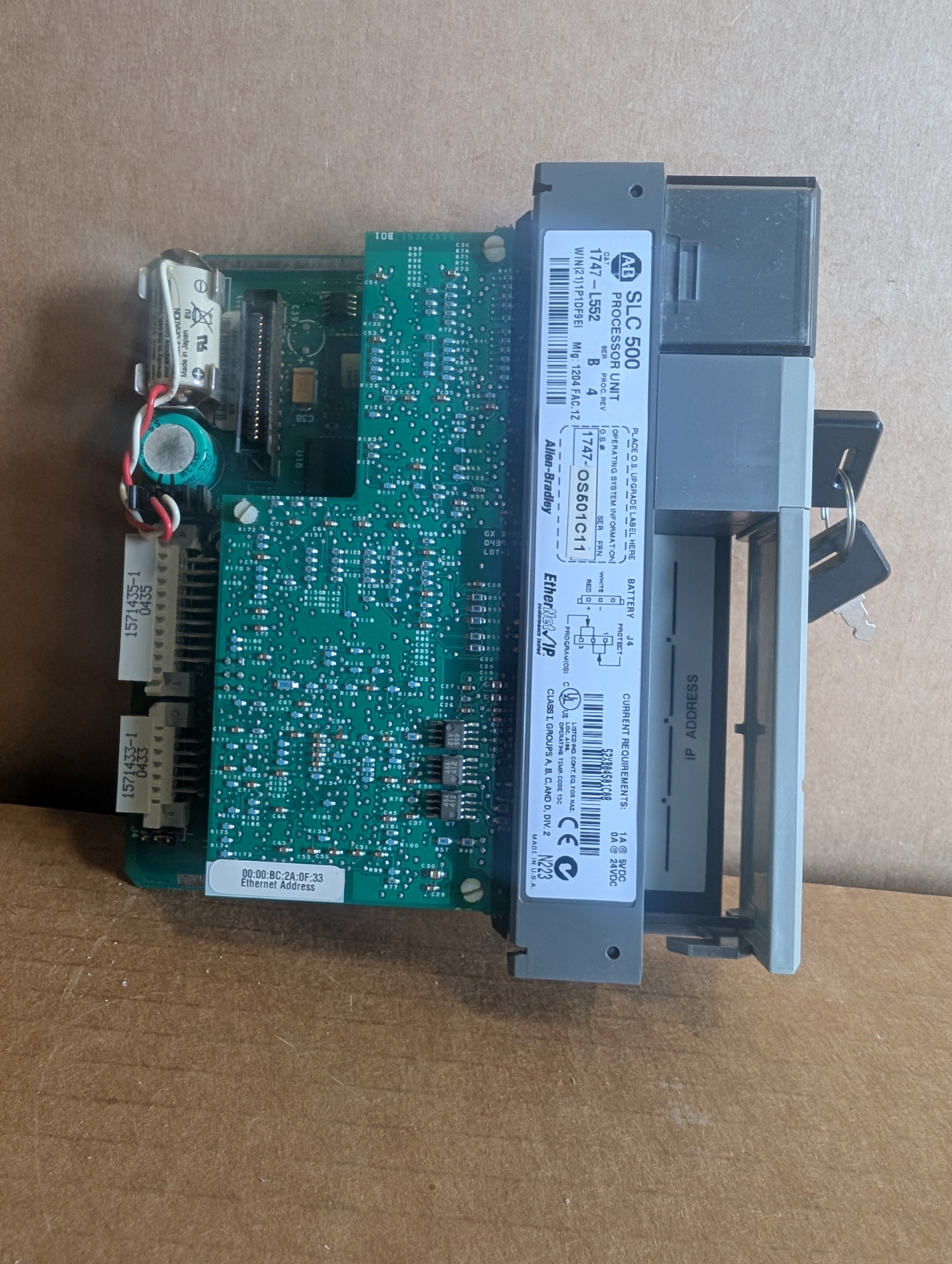 Allen-Bradley 1747-L552 SER B Rev 4 SLC500 Processor Unit 1747-OS501 C/11 Used