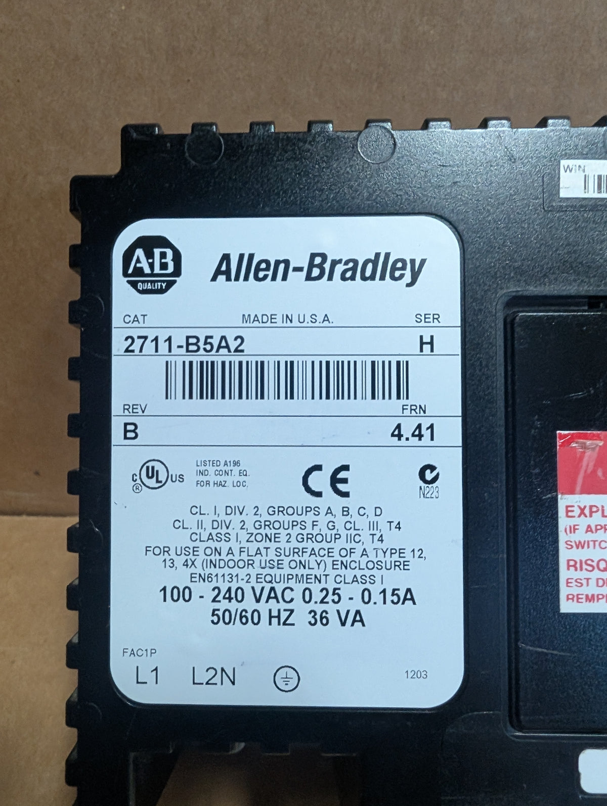 Allen Bradley PanelView 550 2711-B5A2 Ser H, Rev B, FRN 4.41 New No Box
