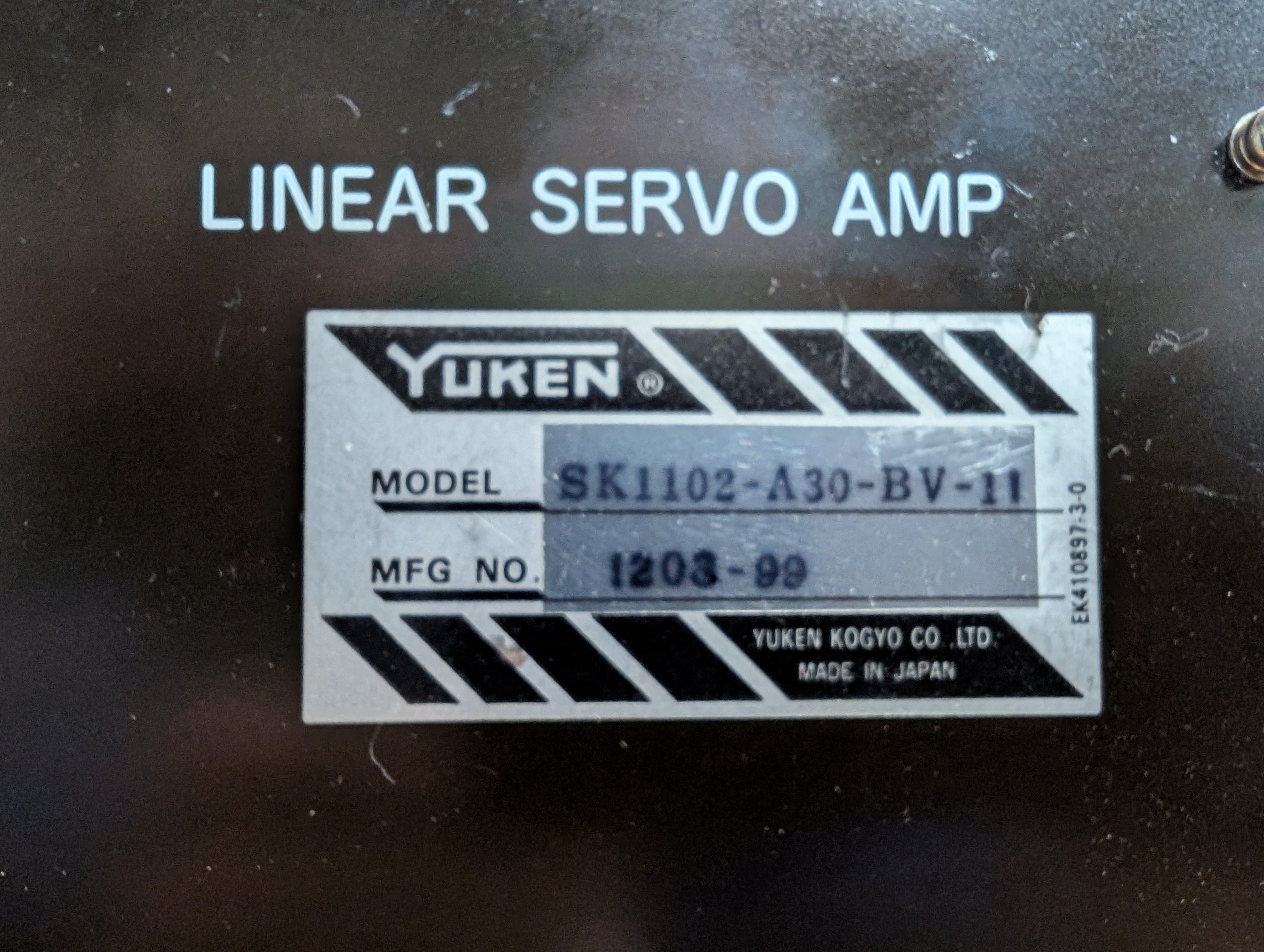 Yuken SK1102-A30-BV-11, Amada Vipros Linear Servo Amplifier Working Pull Used