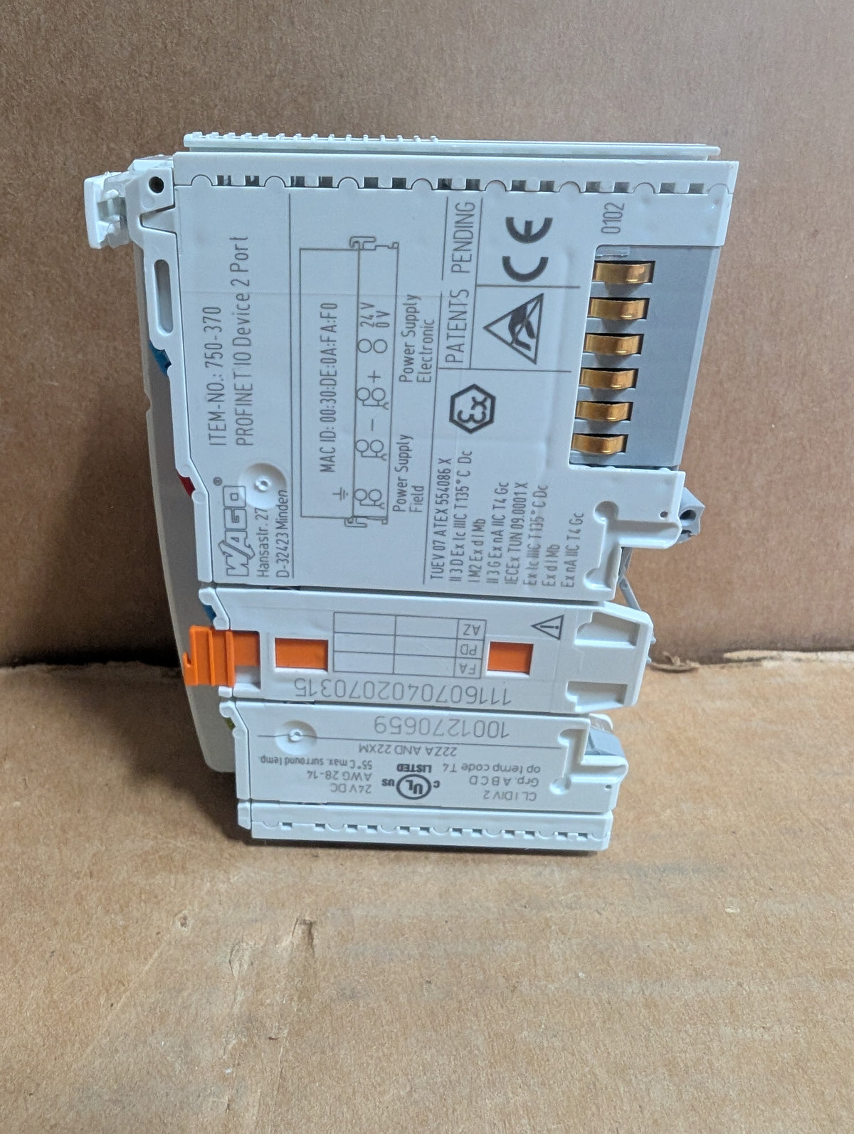 WAGO 750-370 PROFINET IO Fieldbus Coupler 2-Port Ethernet PLC Module Used