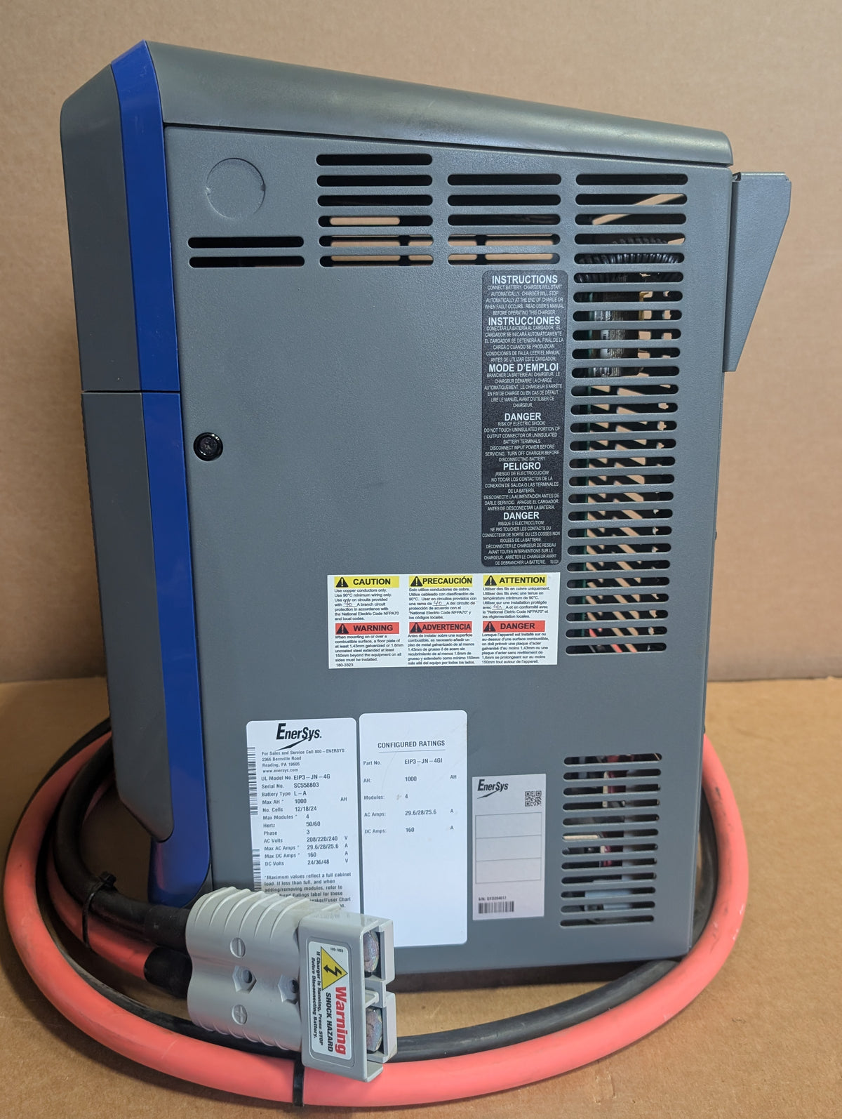 2017 EnerSys IMPAQ+ 24/36/48V Battery Charger EIP3-JN-4G 208-240 3PH 160A Unused