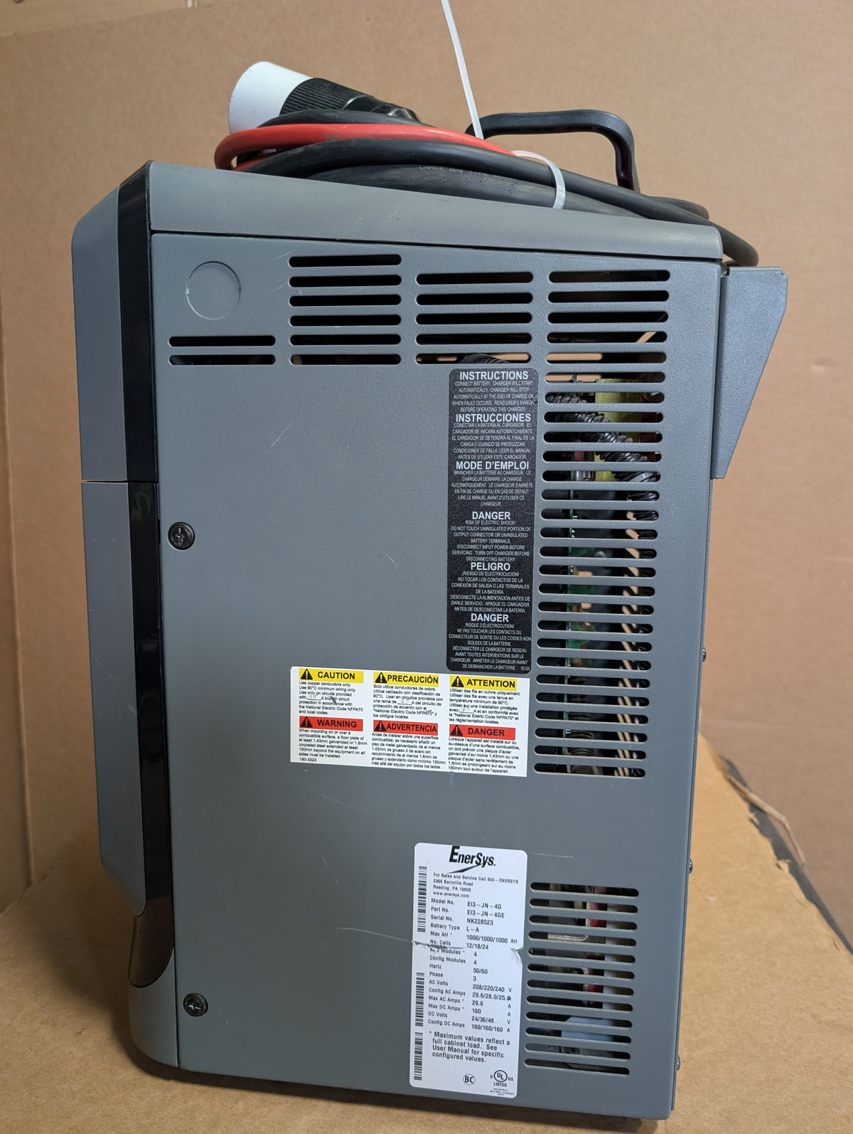 2015 EnerSys IMPAQ 24/36/48V Battery Charger EI3-JN-4G 208-240 3PH 160A Used