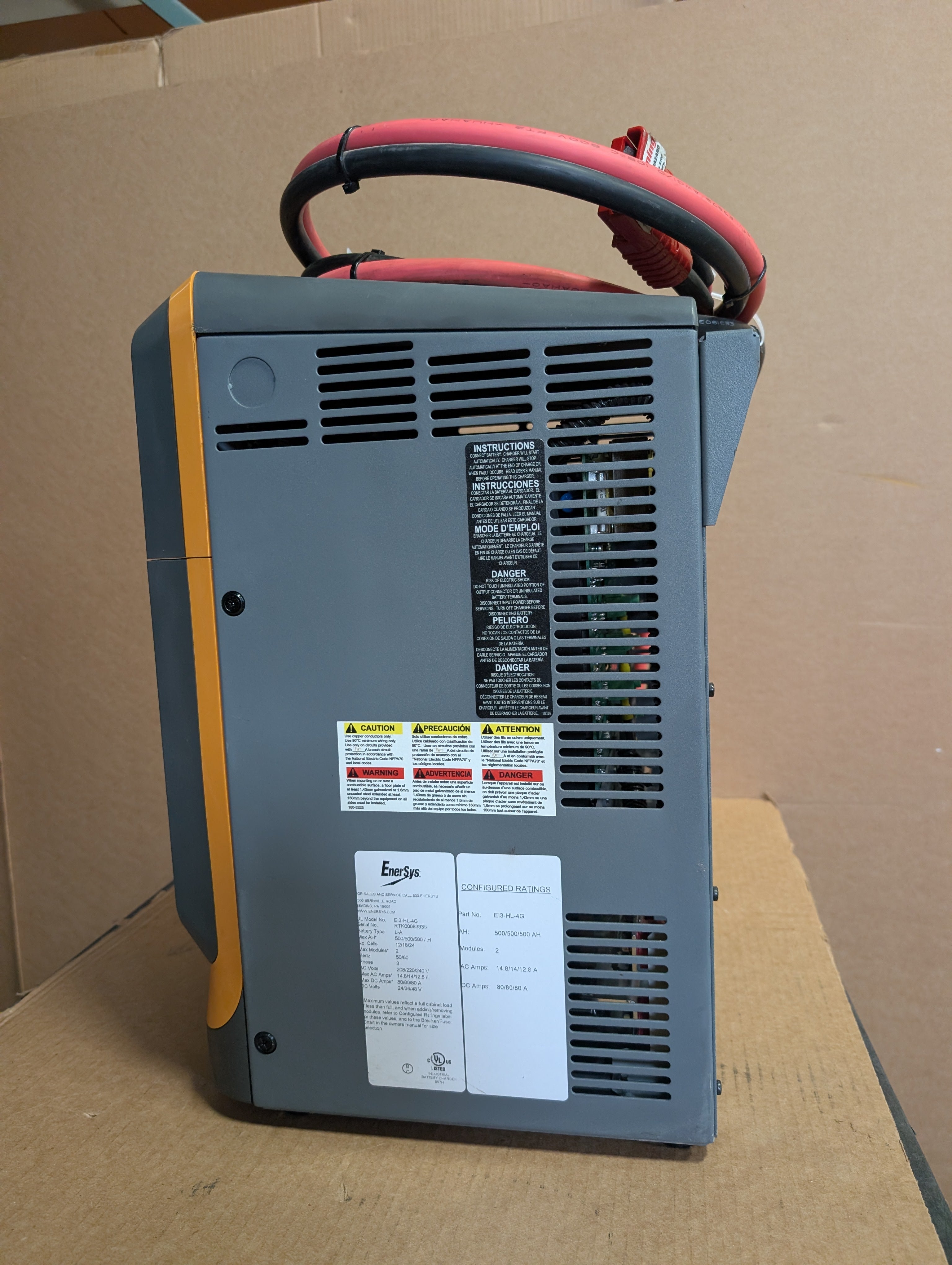 2019 EnerSys IMPAQ 24/36/48V Battery Charger EI3-HL-4G 208-240 3PH 80A Unused
