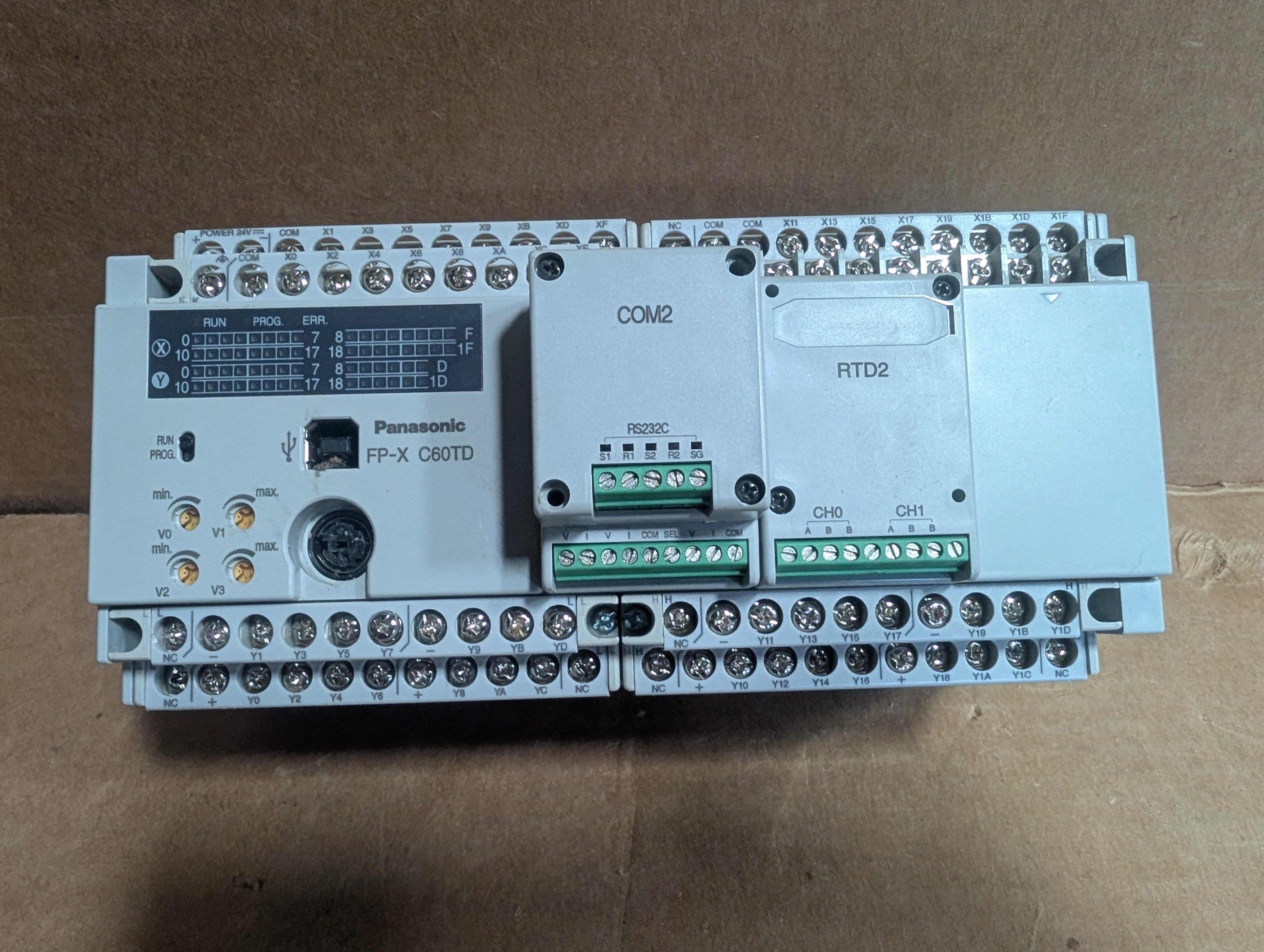 Panasonic AFPX-C60TD, RTD2, COM2 Control & Modules Used