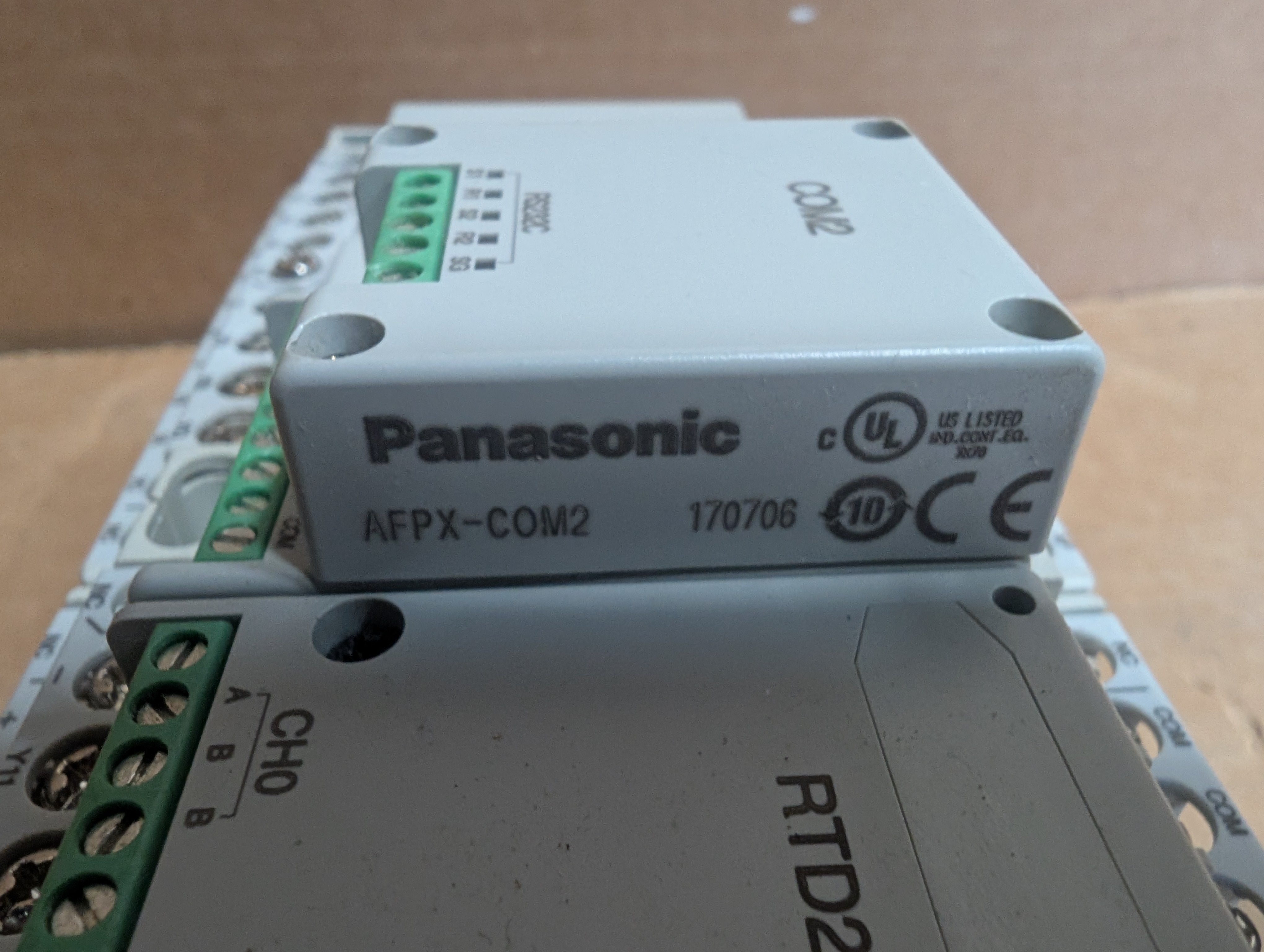 Panasonic AFPX-C60TD, RTD2, COM2 Control & Modules Used