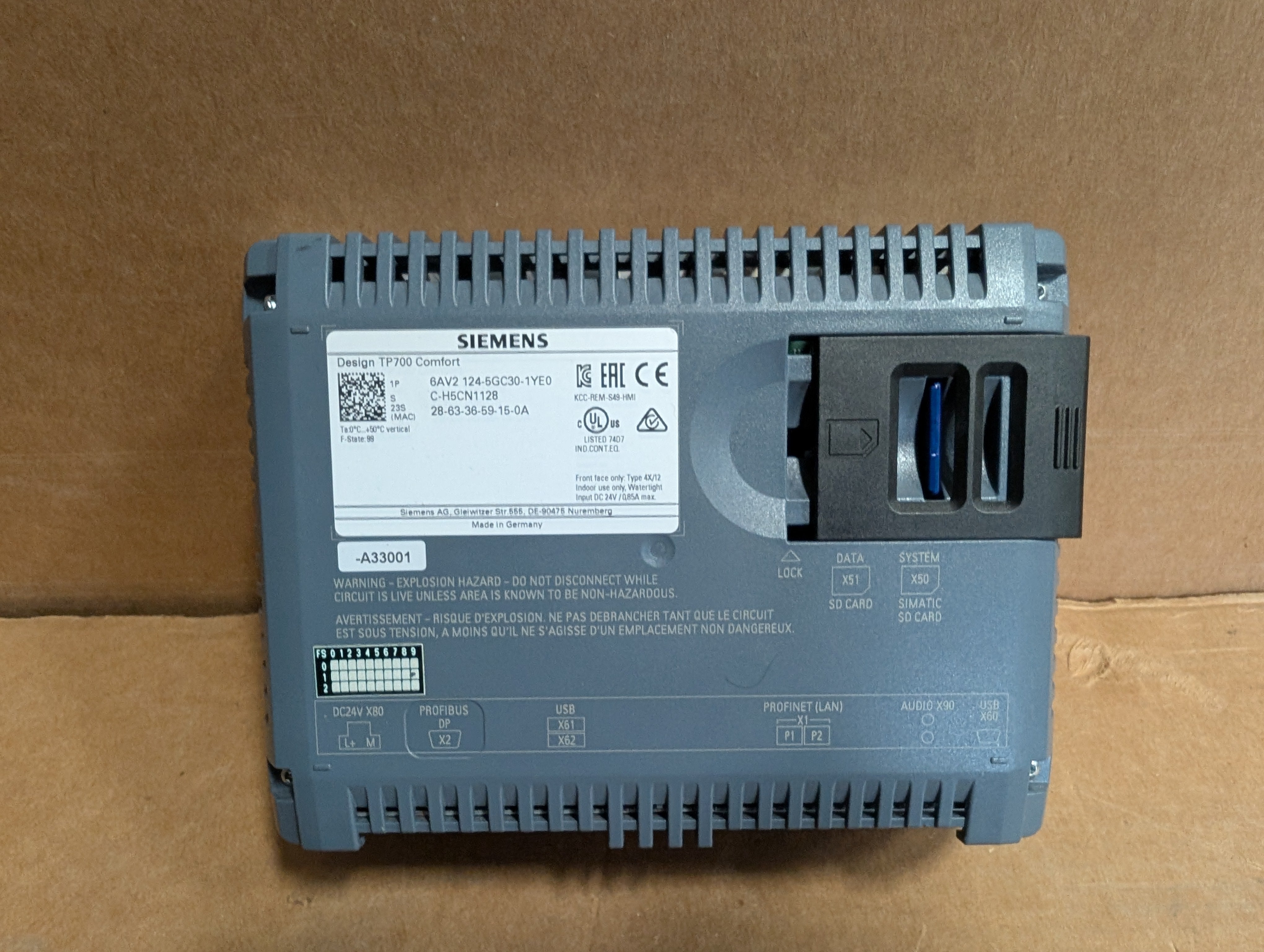 Siemens 6AV2 124-5GC30-1YE0, 6AV2124-0GC01-0AX0 TP700 7" Touch Used READ BELOW