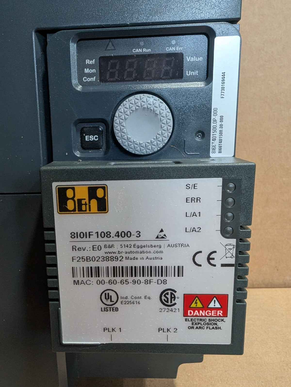 B&R Automation 15kW 20HP 8I66T401500.0P-000 ACOPOSinverter P66 POWERLINK Unused