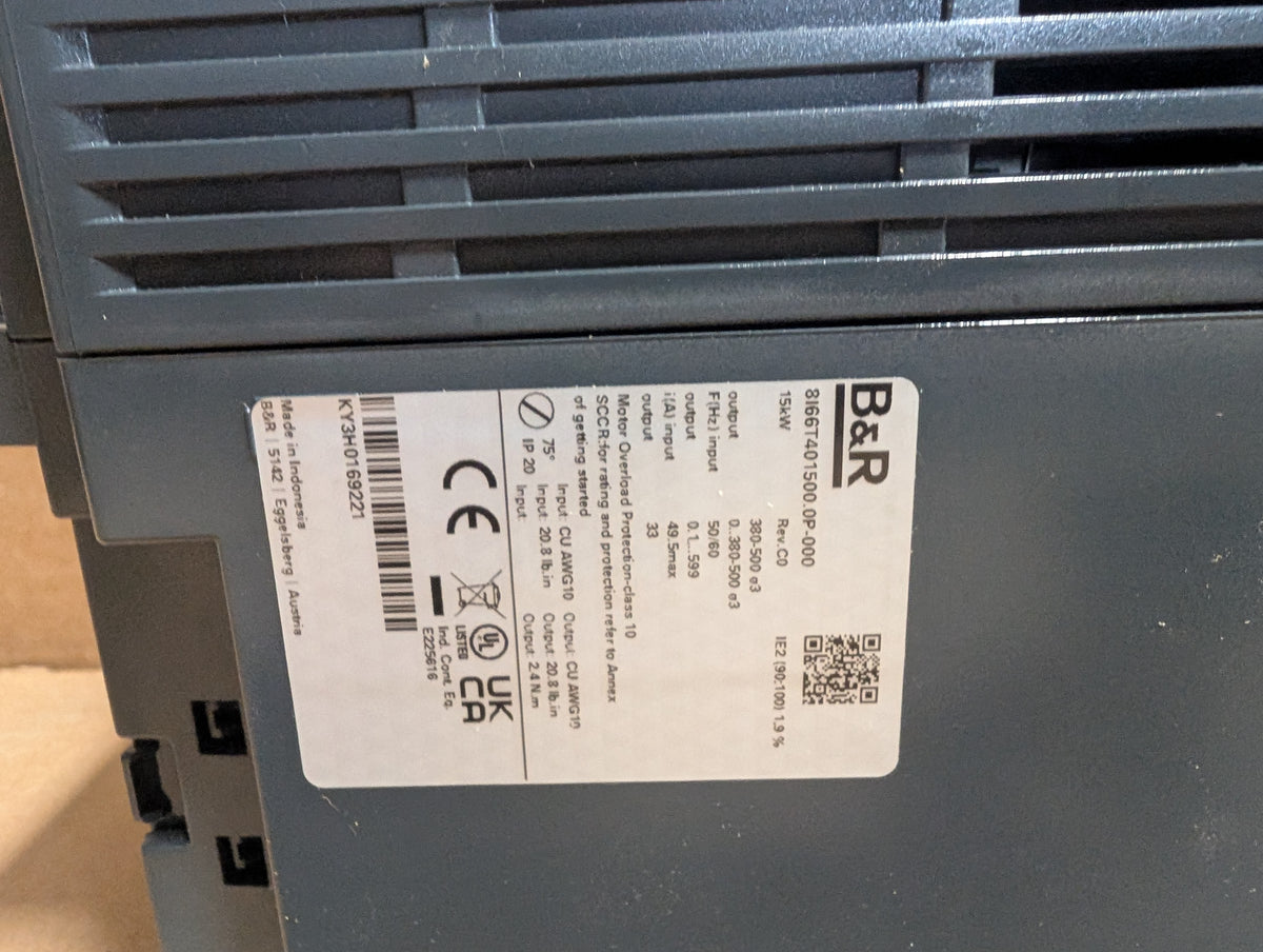 B&R Automation 15kW 20HP 8I66T401500.0P-000 ACOPOSinverter P66 POWERLINK Unused