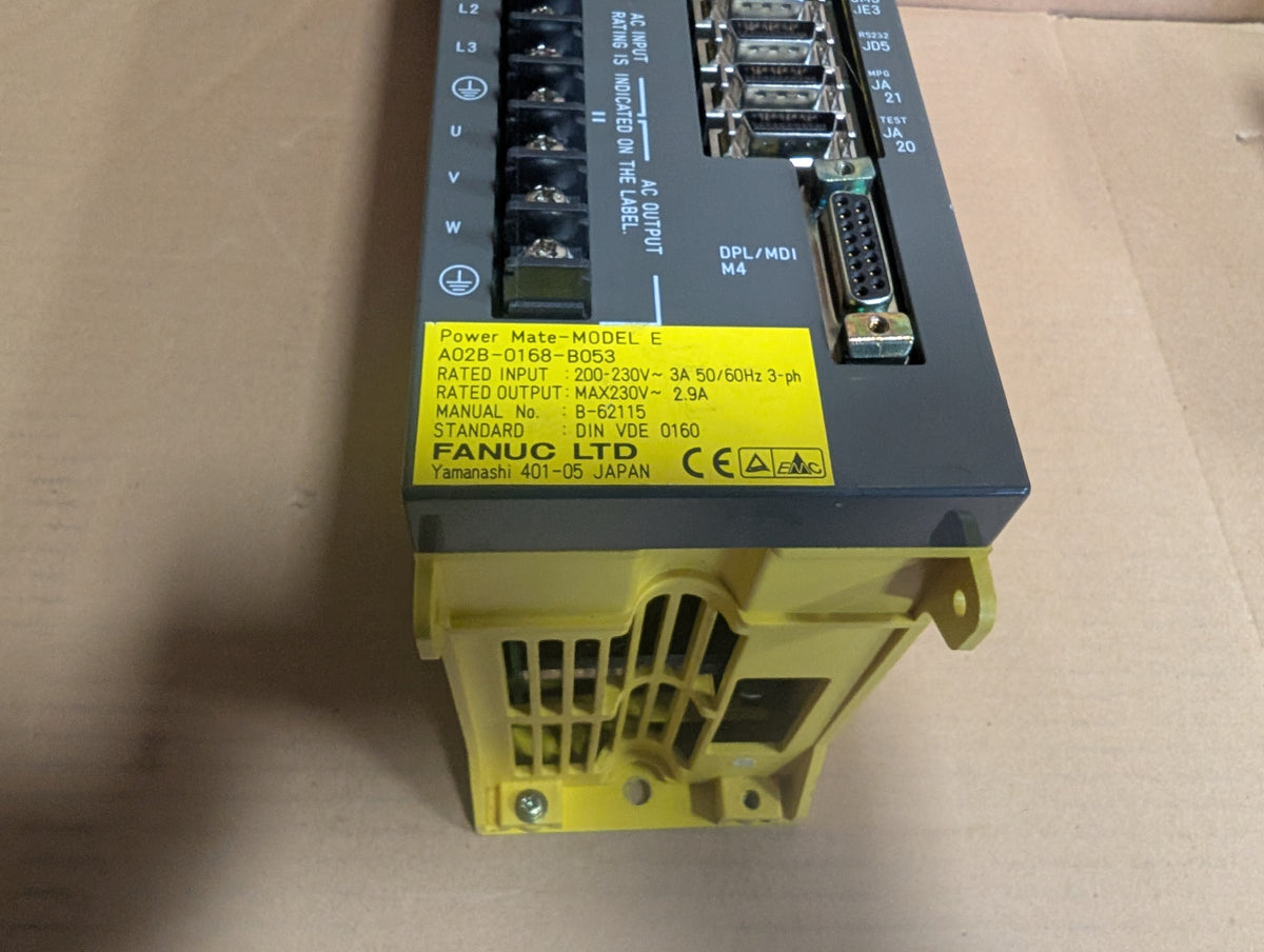 Fanuc Power Mate Model E A02B-0168-B053 Servo Drive Used