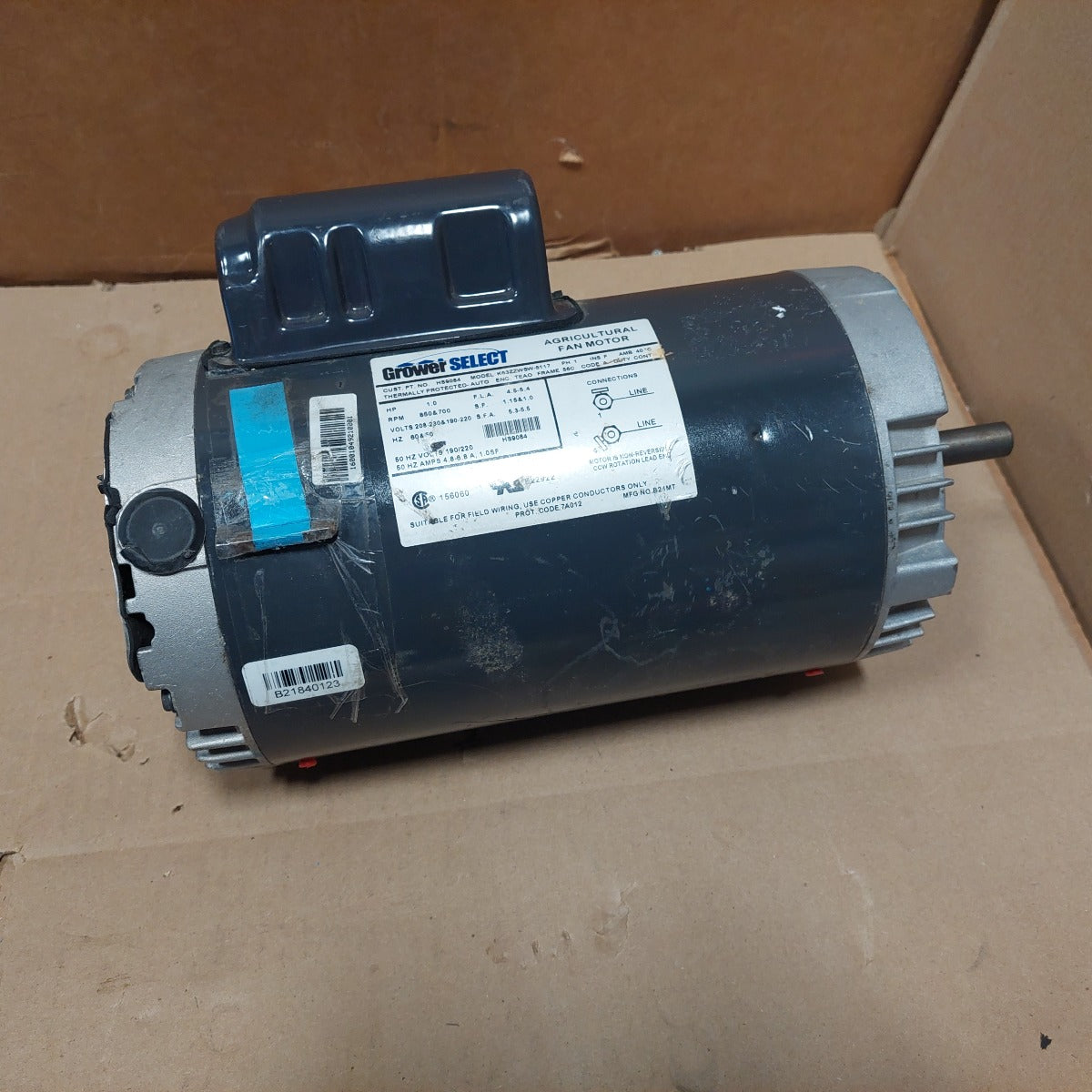 Grower Select HS9084 1HP 208-230V Agricultural Fan Motor K63ZZWSW-5117 New