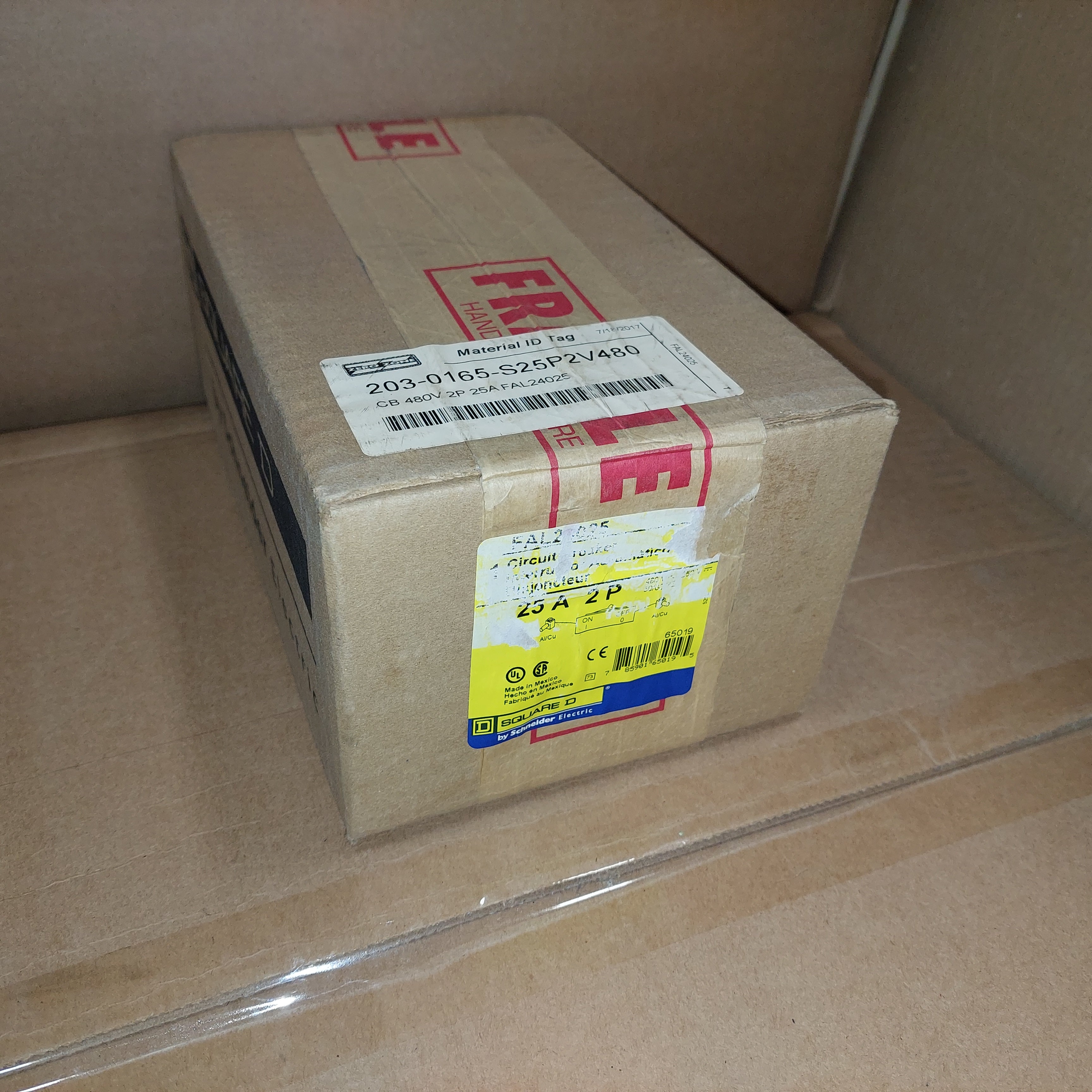 Square D FAL24025 25A 480V 2P Circuit Breaker New in Sealed Box
