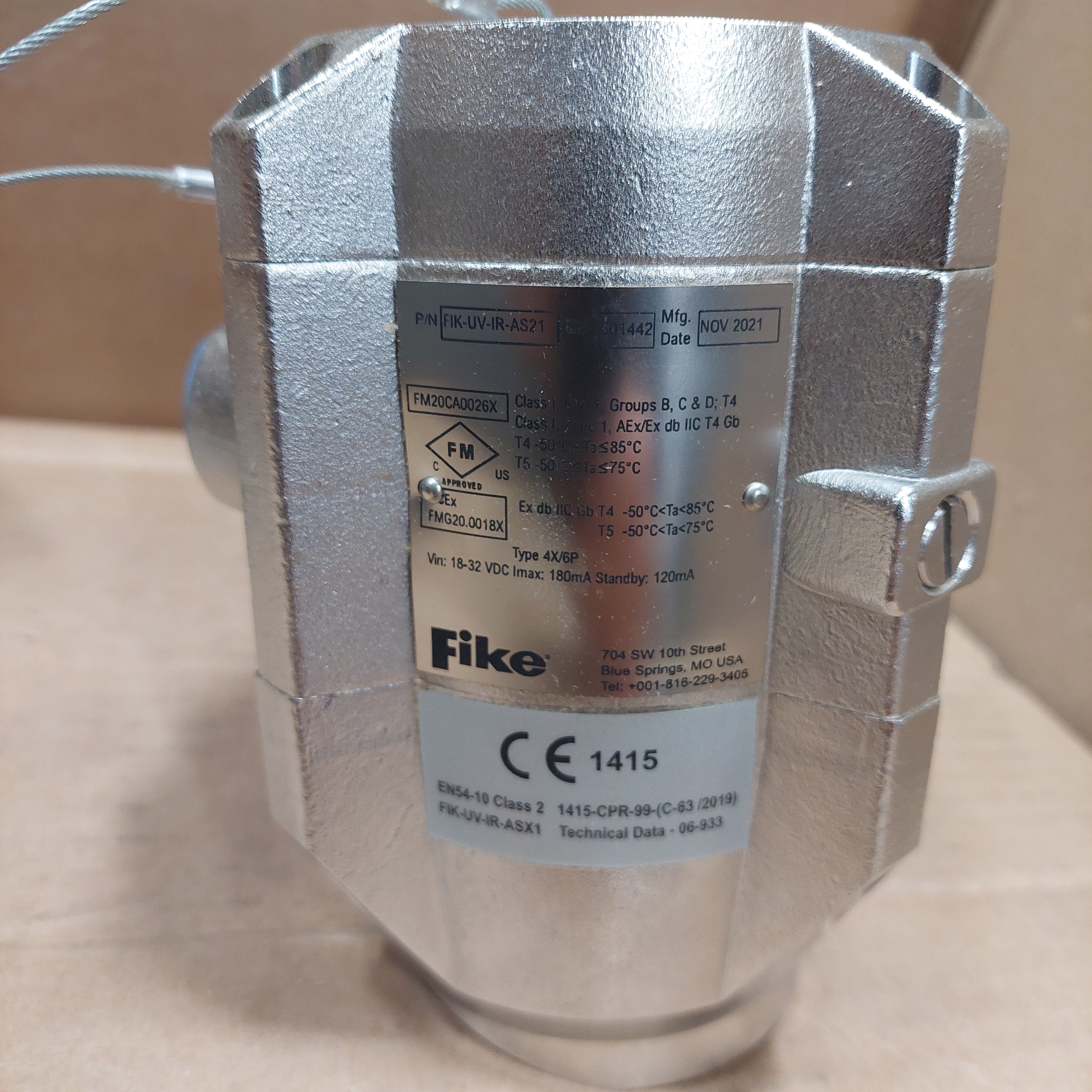 2021 Fike FIK-UV-IR-AS21 UV/IR Flame Detector  New in Box