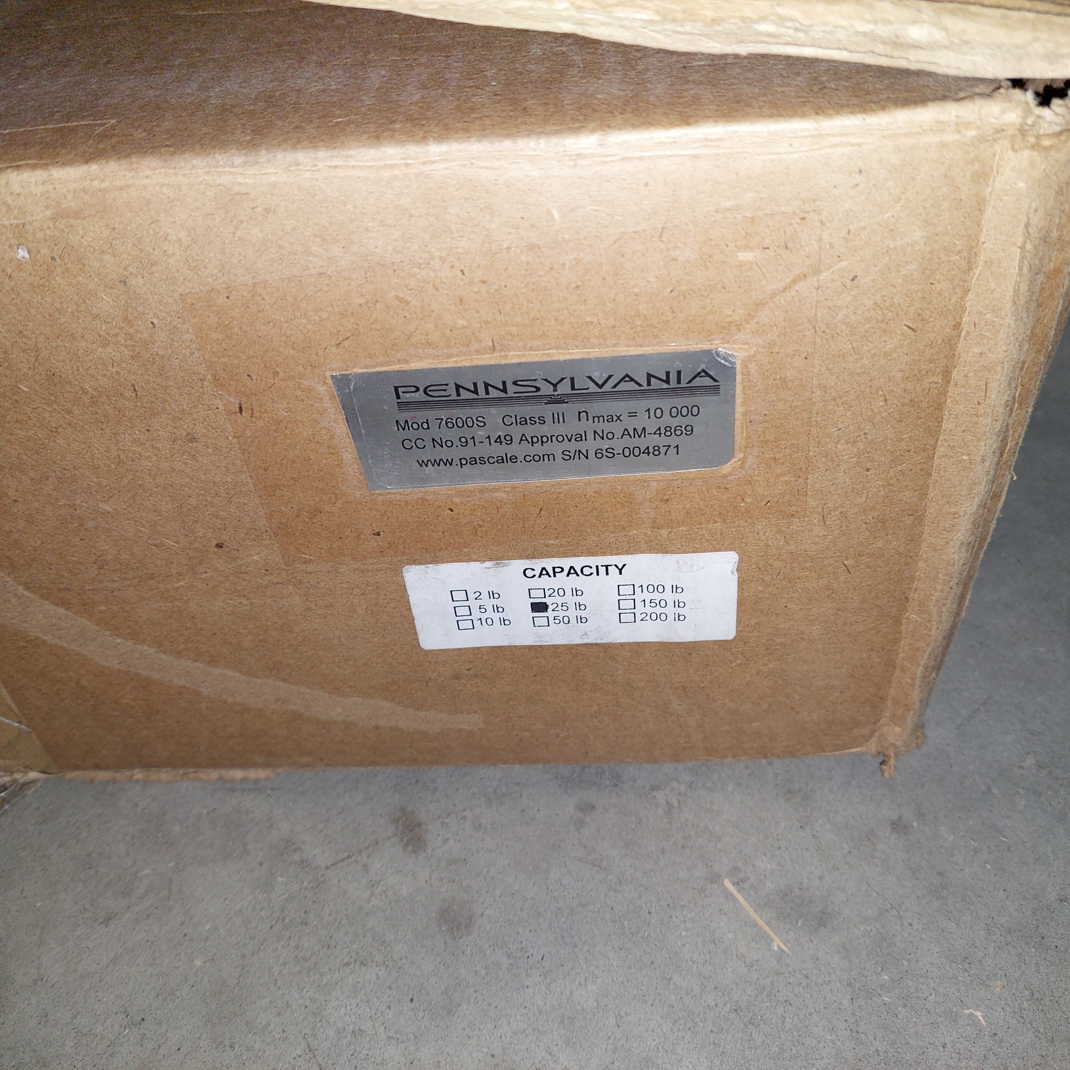 Pennsylvania 7600S Counting & Bench Scale 25lb New