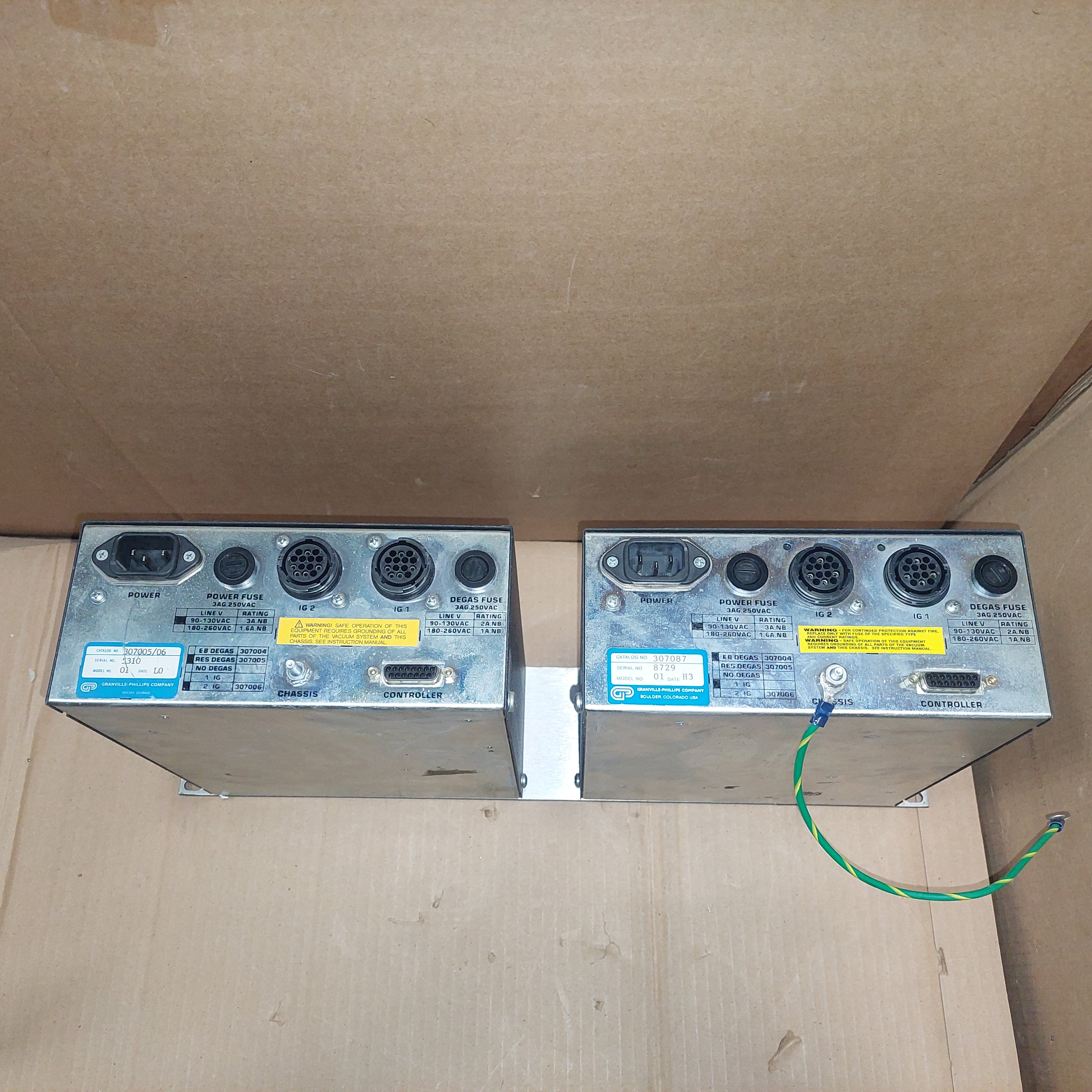 (2) Granville Phillips 307 Power Supplies 307087, 307005/06 Used