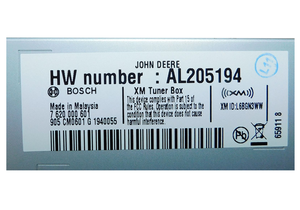 John Deere XM Satellite Tuner AL205194 New