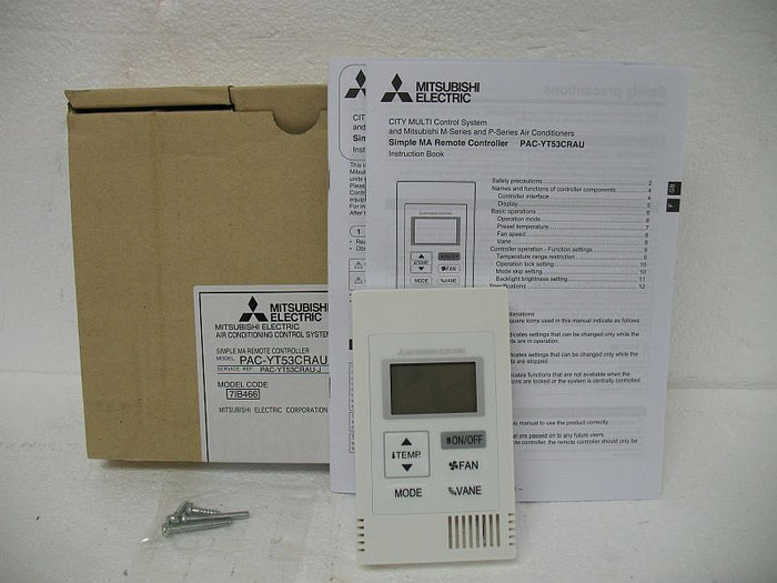 Mitsubishi Electric PACYT53CRAU Simple MA Remote Control New